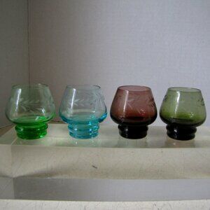 Set of 4 60s Vintage Shot Cordial Aperitif Glasses by Inarco LNC